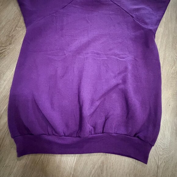 Vintage 90s Fruit Of The Loom Purple Blank Sweatshirt Raglan XL USA Made - Picture 9 of 10